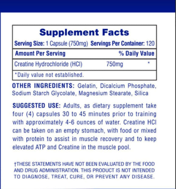 High Tech Pharma Creatine Hcl 120 Cápsulas