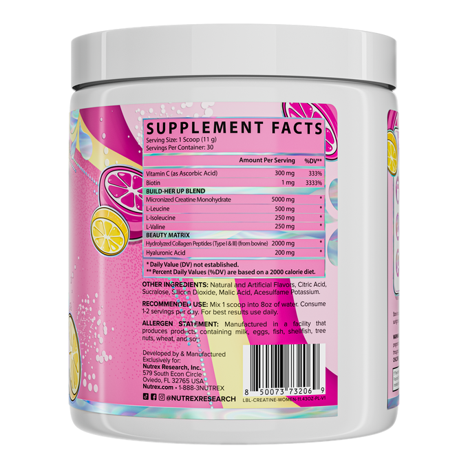 Nutrex Research Research Creatine For Women 30 Porciones Pink Lemonade