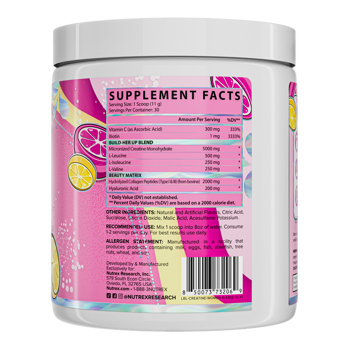 Nutrex Research Research Creatine For Women 30 Porciones Pink Lemonade