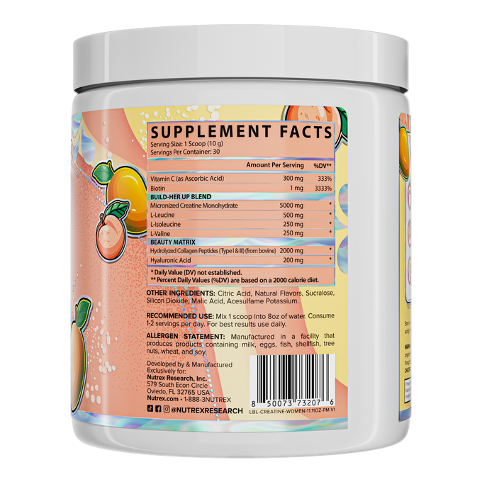 Nutrex Research Research Creatine For Women 30 Porciones Peach Mango