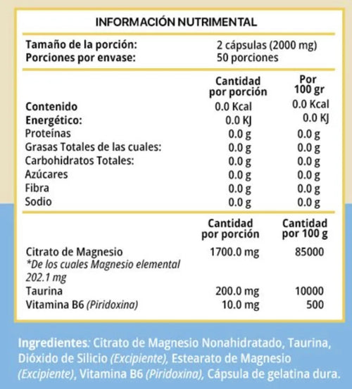 Armada Citrato de Magnesio 1000 mg 100 Cápsulas