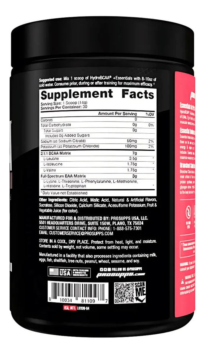 Prosupps Hydro BCAA Essentials 30 Porciones Watermelon