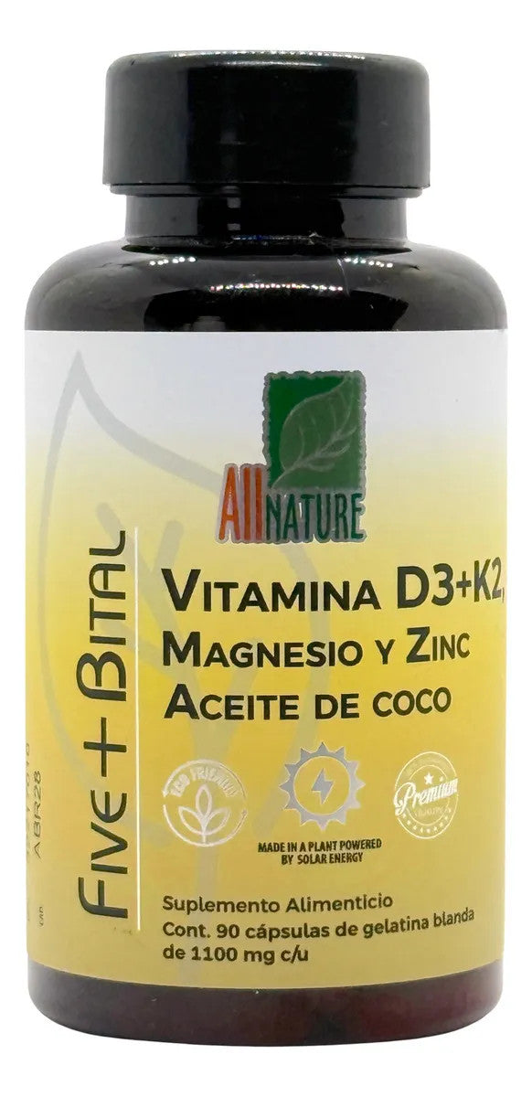 All Nature Vitamina D3 K2 1100 mg 90 Cápsulas