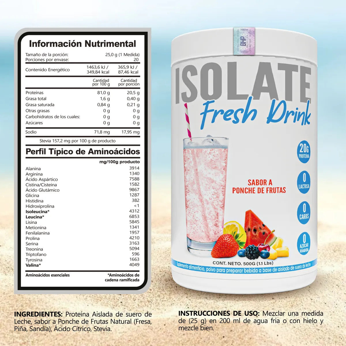 Bhp Aislado Fresh Drink 1 Libras Ponche de Frutas