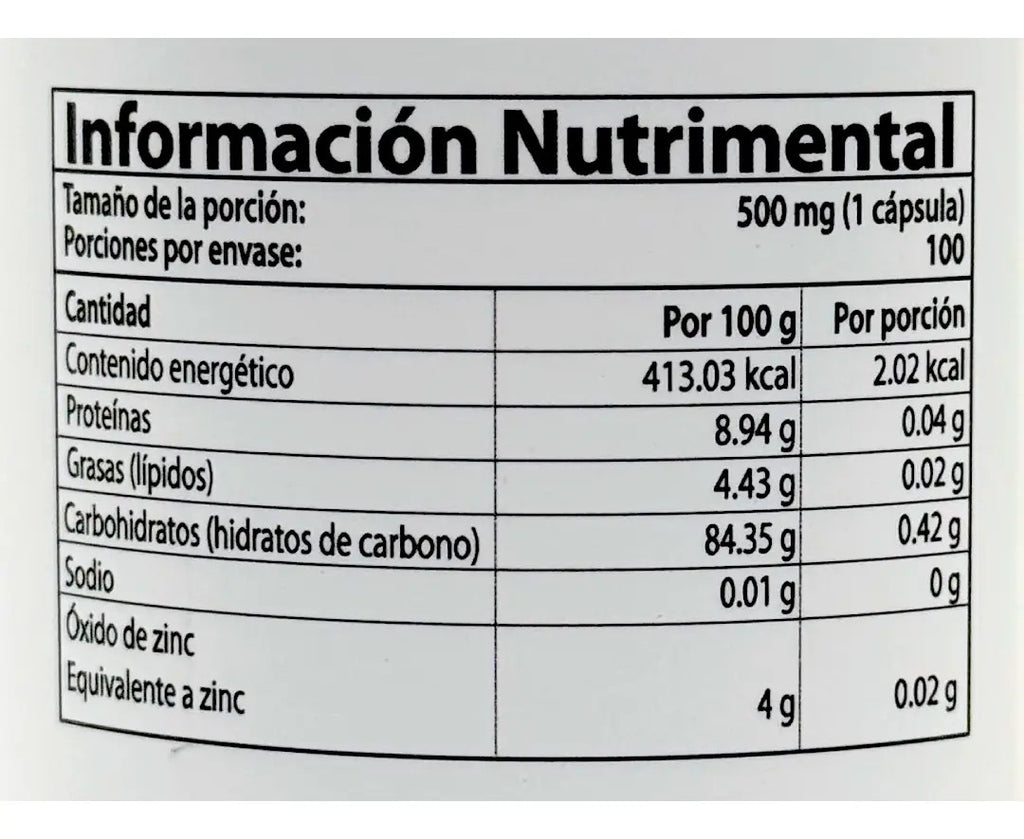 Natural Zyn C 500Mg 100 Cápsulas Linea Blanca