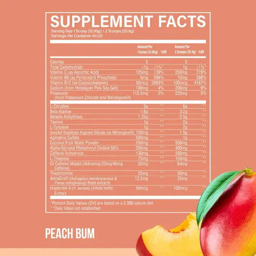 Raw Steady State 20 Porciones Peach