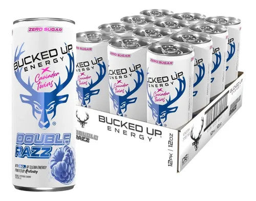 Bucked Up Energy Drinks 12Oz 12Pk Double Blue Razz Cavinder Twins