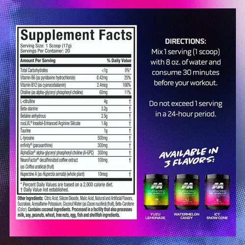 Muscle Tech Euphoriq Pre - Entreno 20 Porciones Watermelon Candy