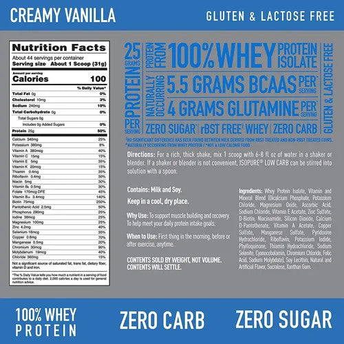 Nb Isopure Low Carb 3 lb Natural Vainilla