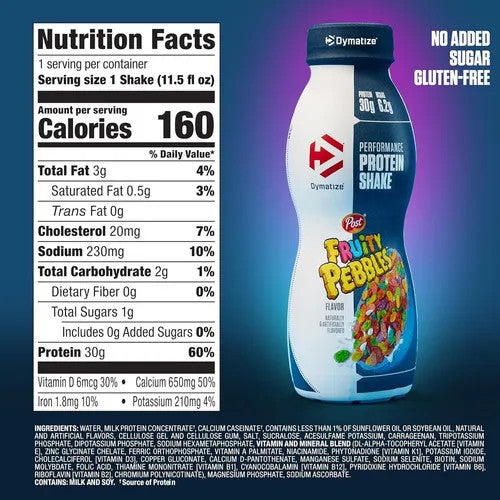 Dymatize Protein Shake 11 5 Onzas 12 Paquete Fruity Pebbles