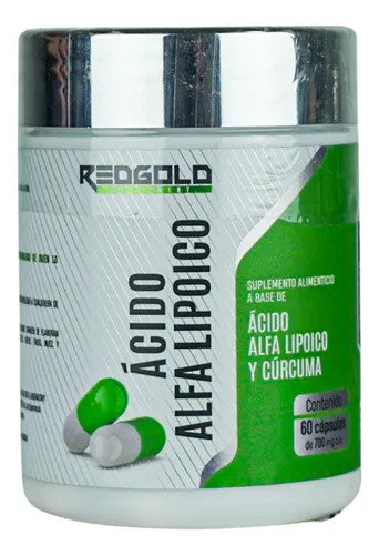 Red Gold Acido Alfa Lipoico y Curcuma 700Mg 60 Cápsulas