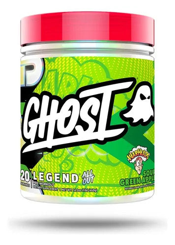 Ghost Legend All Out Pre - Entreno 20 Porciones Warheads Green Apple