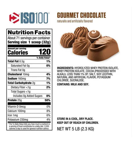 Dymatize Iso 100 1 4 Libras 20 Porciones Chocolate Gourmet
