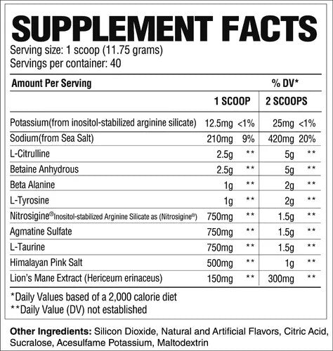 Raw Pump 40 Porciones Non Estimulante Lemonade