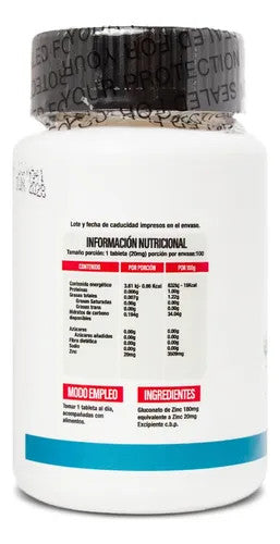 Superlabs Zinc 20 mg 100 Tabletas