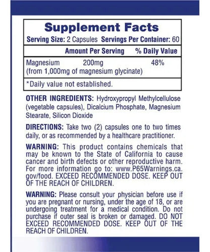 High Tech Pharma Magnesium Glycinate 120 Unidades