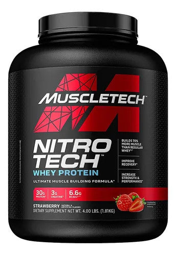 Muscle Tech Nitro Tech Whey Protein 4 Libras Strawberry Performance