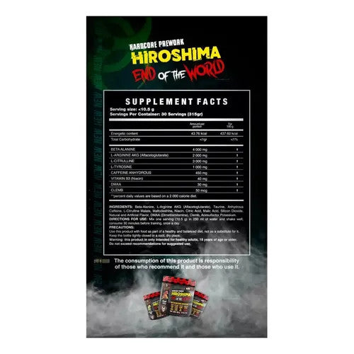 Dark Matter Hardcore Pre - Entreno Hiroshima Eotw 30 Porciones Radioactive Kiwi