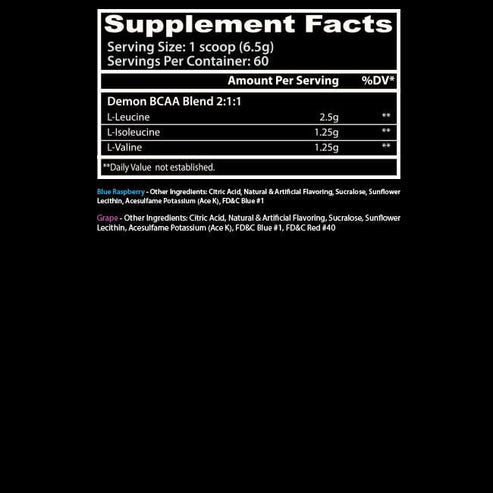 Insane Labz Demon BCAA 60 Porciones Blue Raspberry