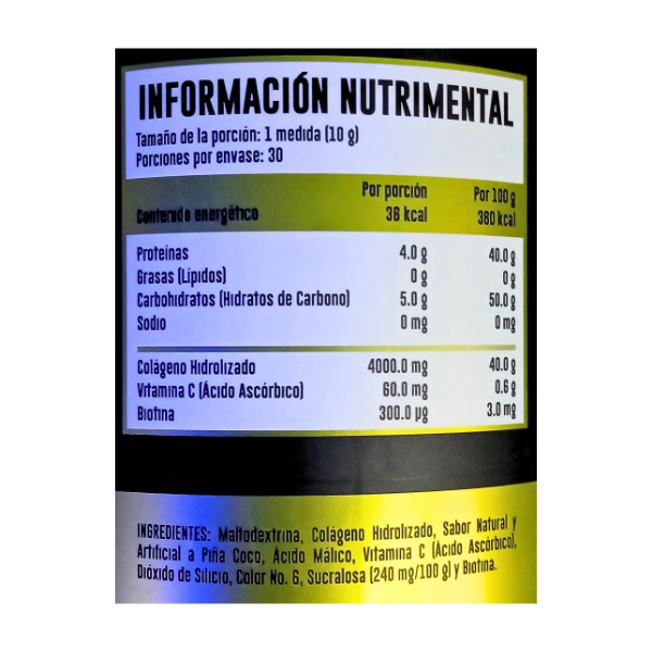 Advance Colageno Hidrolizado Vitamina C Biotina 300 Grs Limonada Rosa