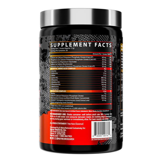 Nutrex Research Warrior Series EAA Hydration 30 Porciones Blood Orange