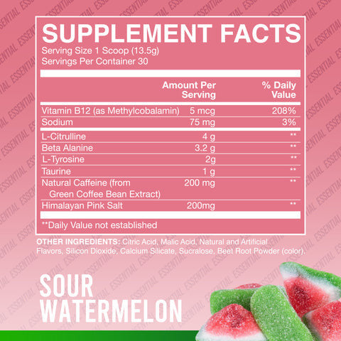Raw Essentials Performance 25 Porciones Sour Watermelon