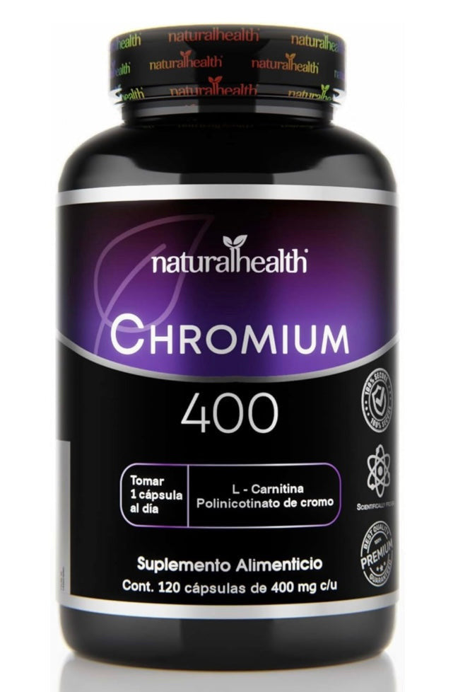 Natural Chromium 400 400Mg 120 Cápsulas