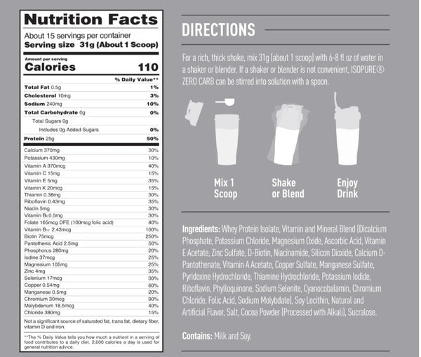 Nb Isopure Zero Carb 1 lb 454 Grs Banana Cream