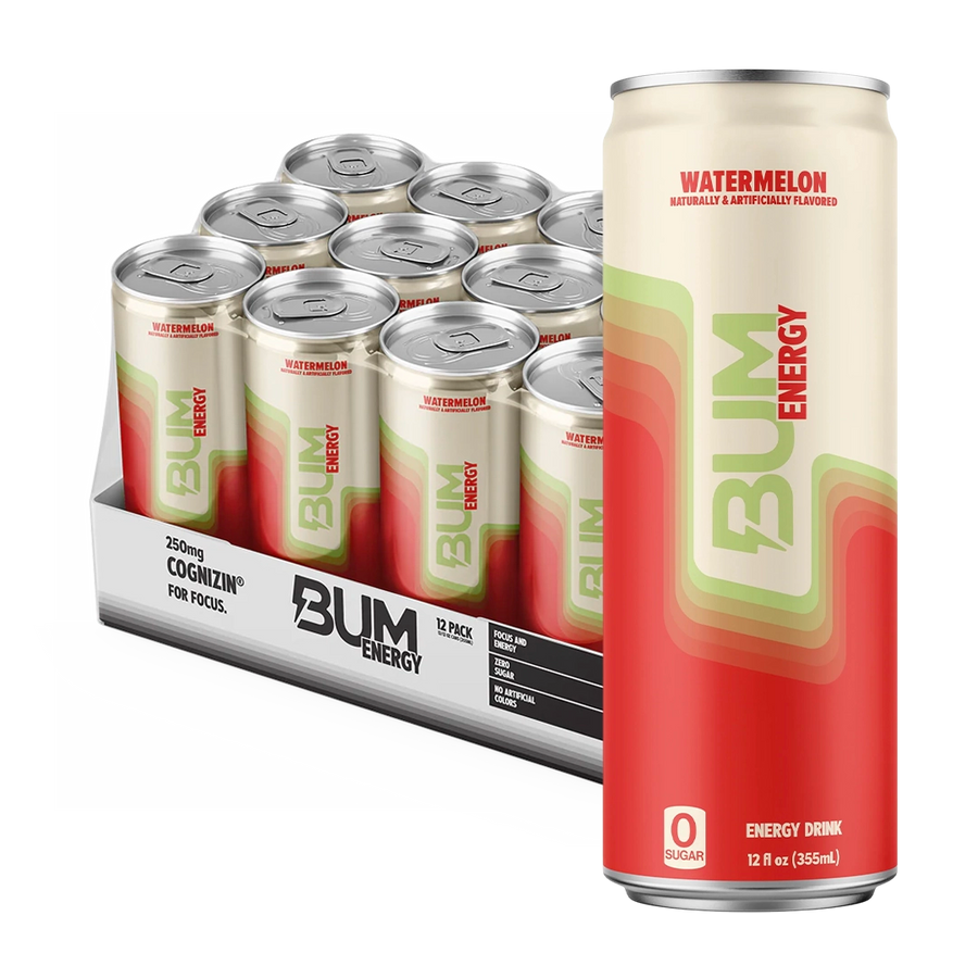 Raw Bum Energy Drink 12 Onzas 12 Paquete Watermelon