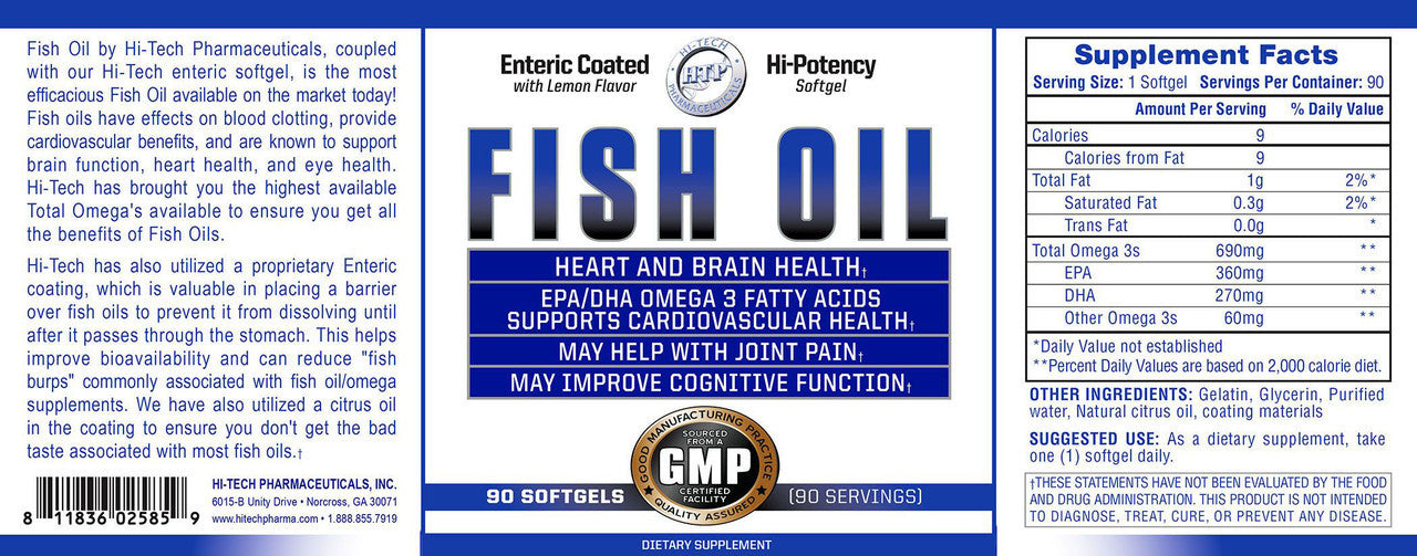High Tech Pharma Fish Oil 90 Unidades