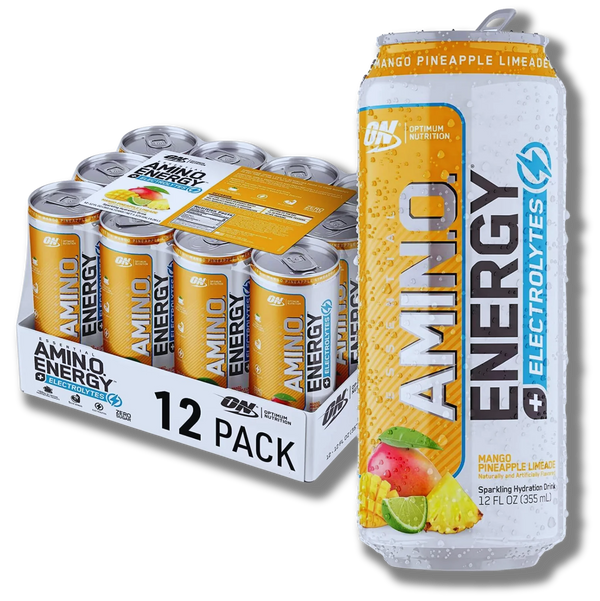 Optimum Nutrition Amino Energy 355 ml 12 Paquete Mango Pineapple Limeade Electrolitos