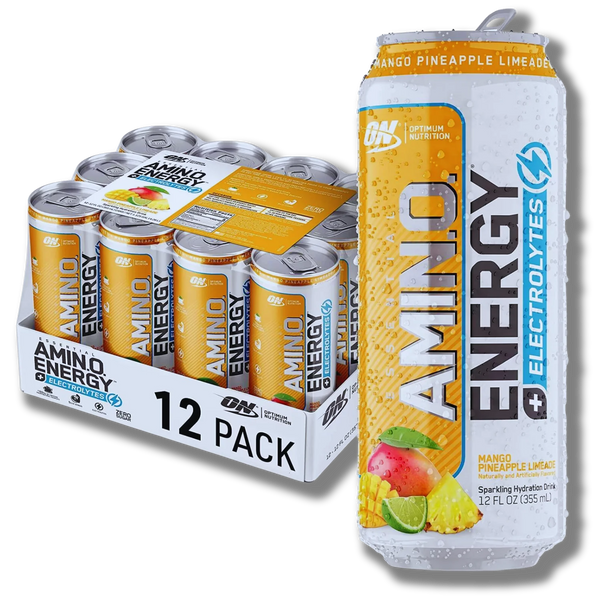 Optimum Nutrition Amino Energy 355 ml 12 Paquete Mango Pineapple Limeade Electrolitos