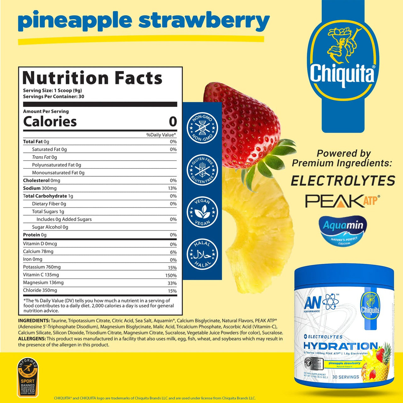 Applied Nutrition Abe Hydration 30 Porciones Strawberry Pineapple Chiquita