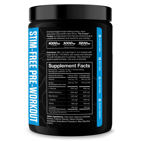Cobra The Curse Estimulante sin Pump 40 Porciones Blue Raspberry