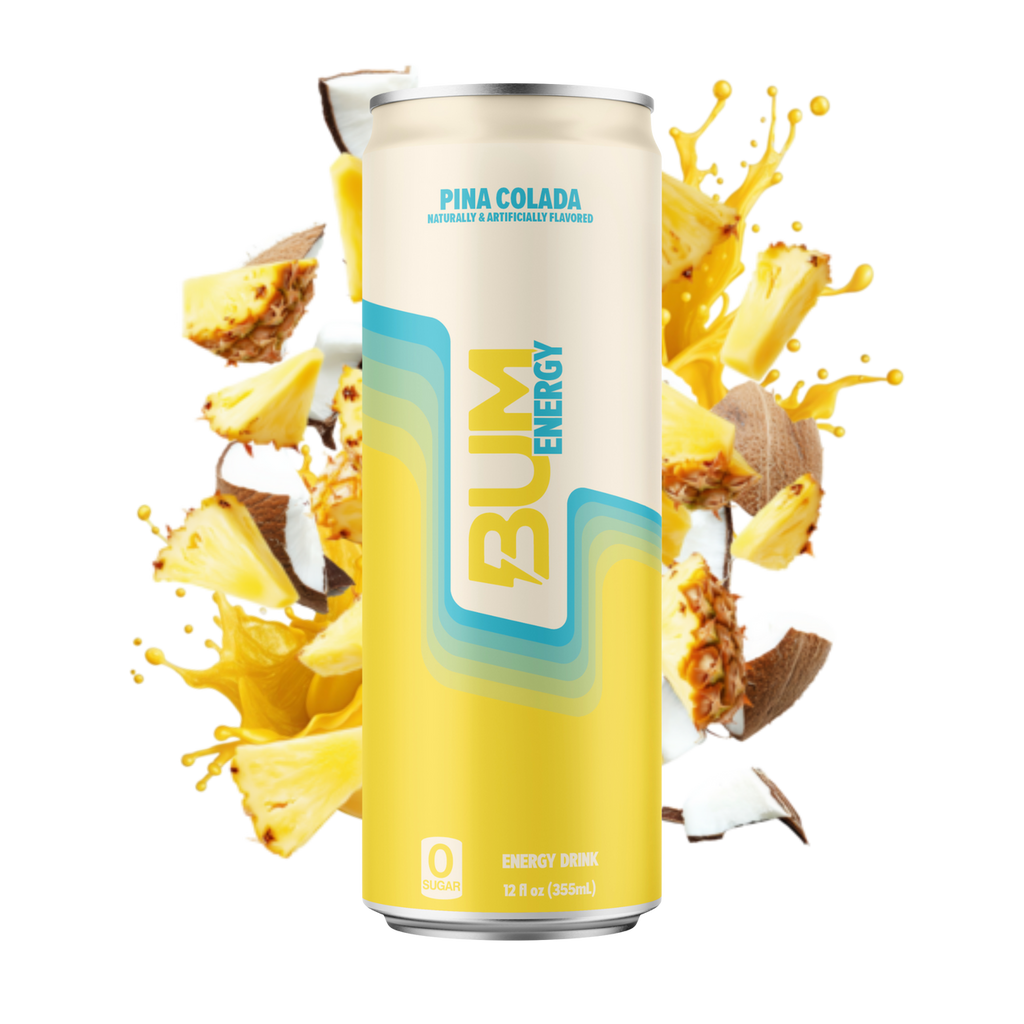Raw Bum Energy Drink 12 Onzas 12 Paquete Pi a Colada