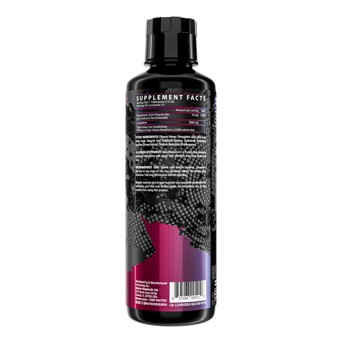 Nutrex Research Liquid L Carnitine 3000 31 Porciones Berry