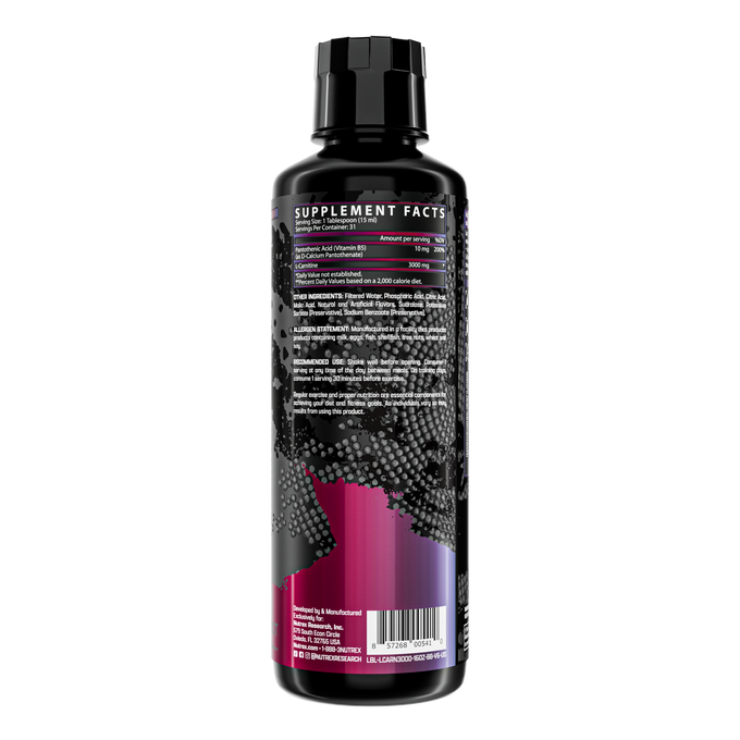 Nutrex Research Liquid L Carnitine 3000 31 Porciones Berry