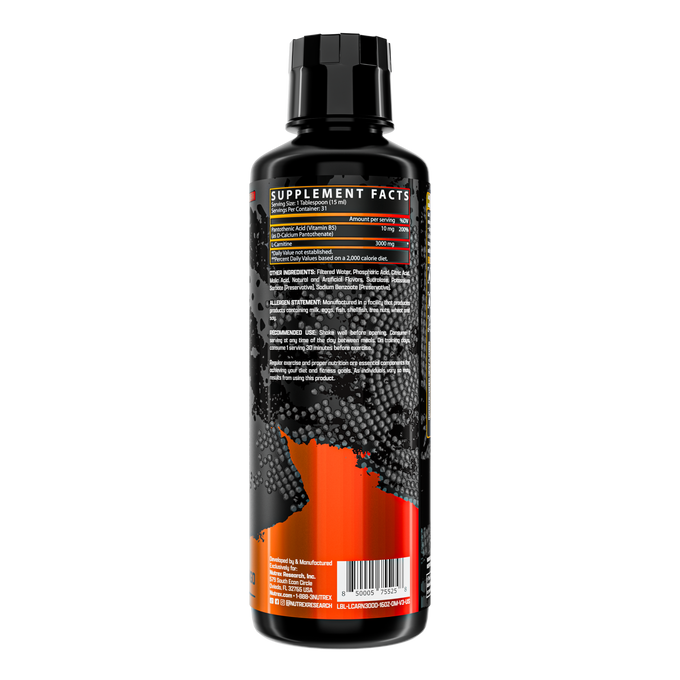 Nutrex Research Liquid L Carnitine 3000 16 Onzas Orange Mango