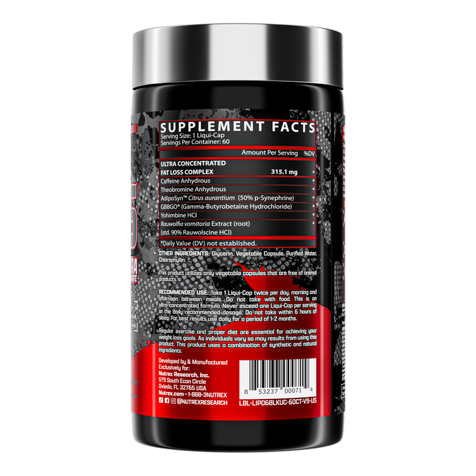 Nutrex Research Lipo 6 Black Uc 60 Cápsulas Rojo