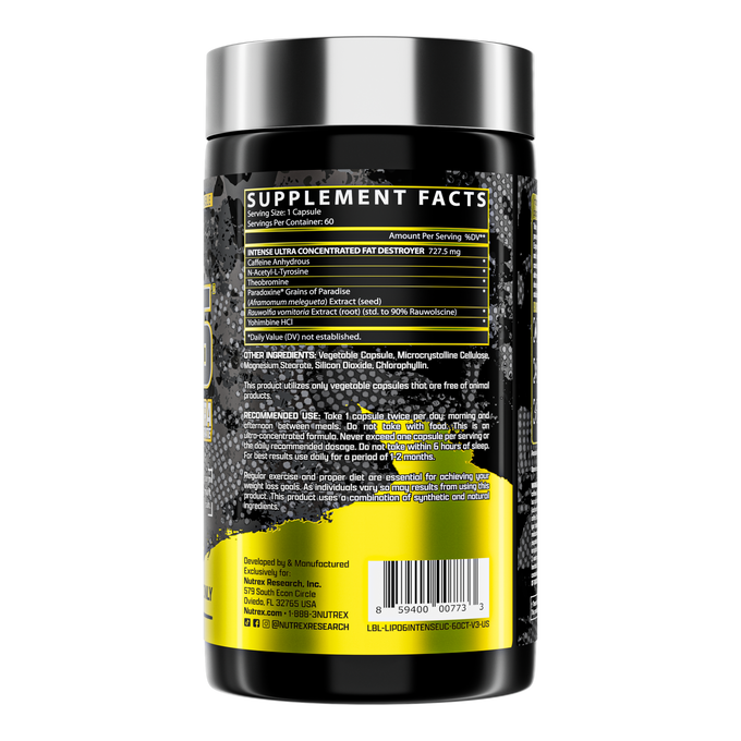 Nutrex Research Research Lipo 6 Black Uc Intense Quemador de Grasa 60 Cápsulas