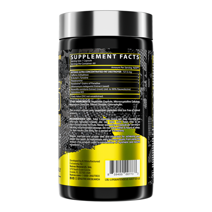 Nutrex Research Research Lipo 6 Black Uc Intense Quemador de Grasa 60 Cápsulas