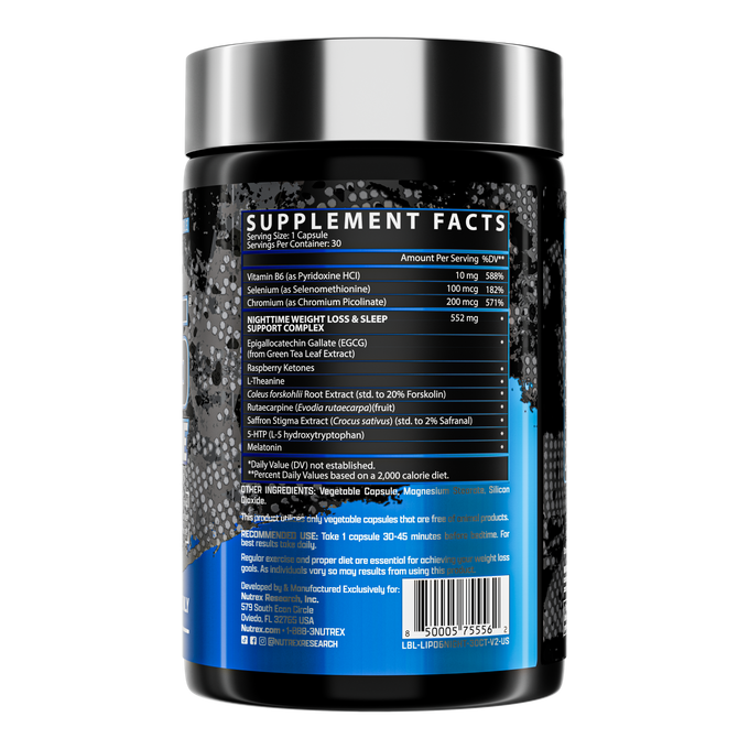 Nutrex Research Lipo 6 Black Uc Nighttime 30 Unidades