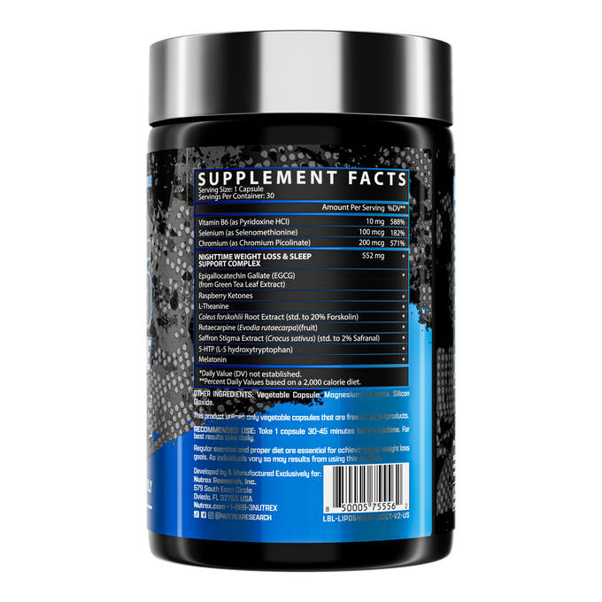 Nutrex Research Lipo 6 Black Uc Nighttime 30 Unidades