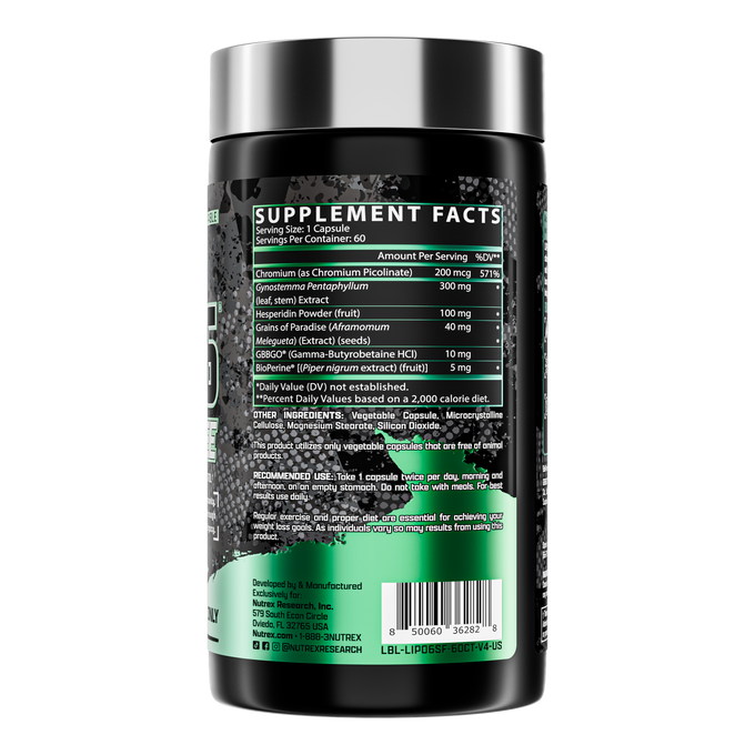 Nutrex Research Lipo 6 Estimulante sin 60 Cápsulas