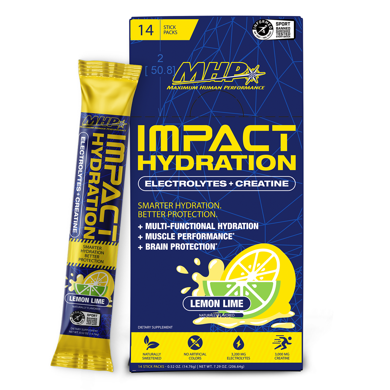Mhp Impact Hydration 14 Sticks Lemon Lime
