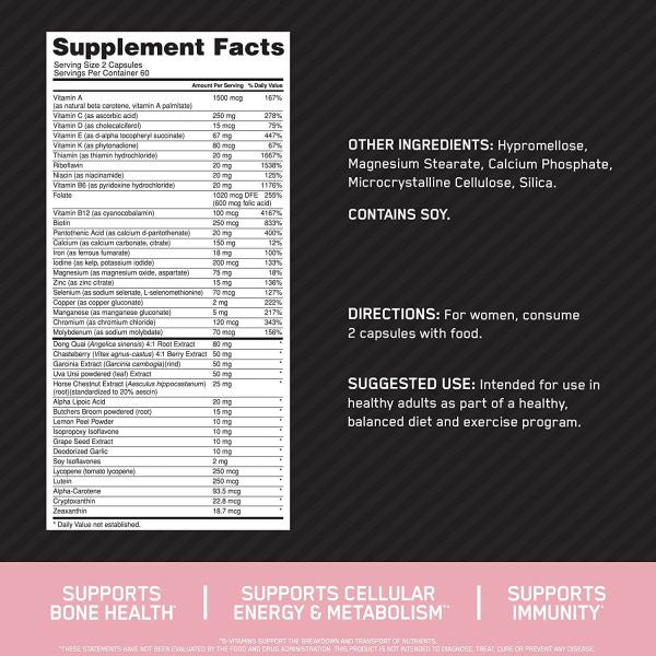 Optimum Nutrition Opti Women 120 Cápsulas