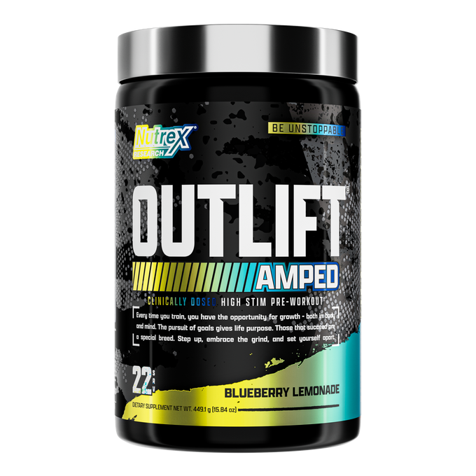 Nutrex Research Outlift Amped 22 Porciones Blueberry Lemonade 1 Paq de