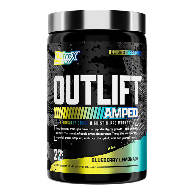 Nutrex Research Outlift Amped 22 Porciones Blueberry Lemonade 1 Paq de