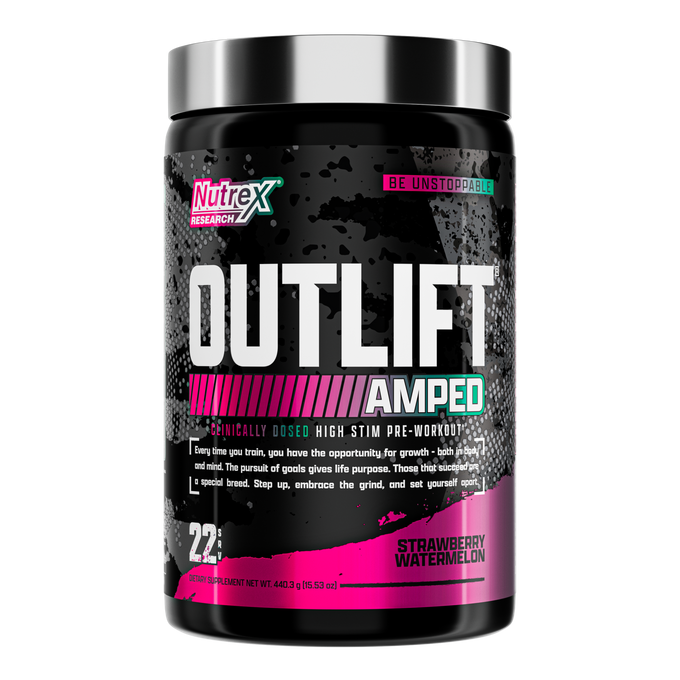 Nutrex Research Outlift Amped 22 Porciones Strawberry Watermelon 1 Paq
