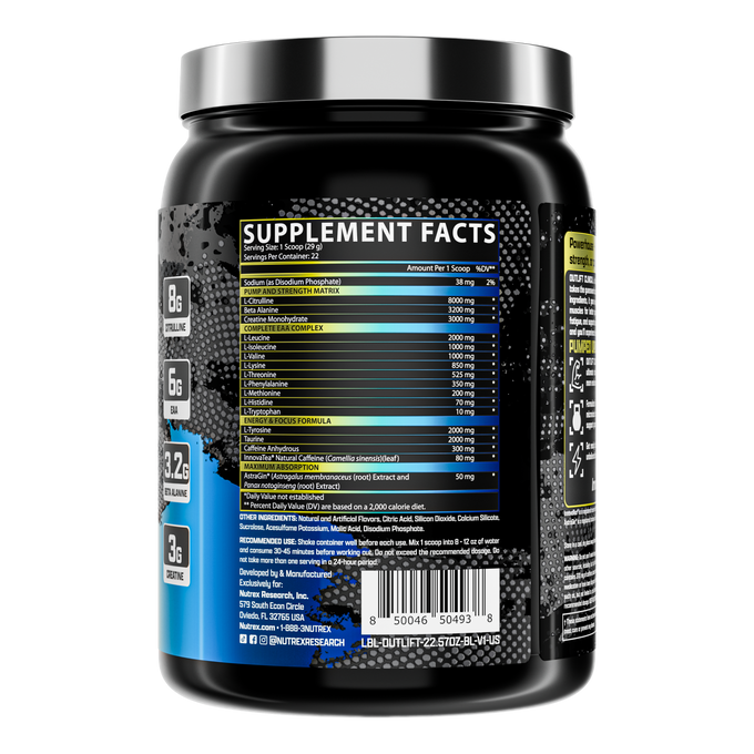 Nutrex Research Research Outlift Clinical 22 Porciones Blueberry Lemonade